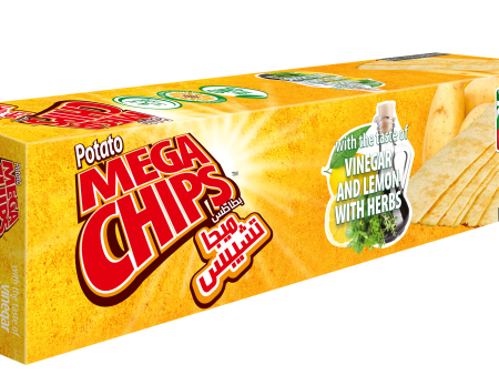 Mega Potato Chips with the Taste of Vinegar & Lemon with Herbs 50g For Sale