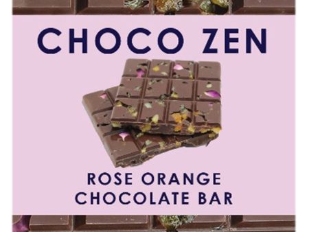 Choco Zen Rose Orange Dark Chocolate Bar 130g For Sale