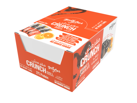 Bootybar Crunch Protein Bar Orange & Chocolate flavor (60g) Pack of 12 Fashion