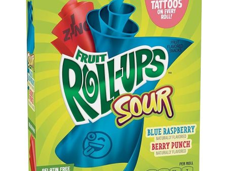 Betty Crocker Fruit Roll-Ups, Sour Blue Raspberry Fruit Flavored Snacks, Sour Berry Punch Fruit Flavored 5oz Discount