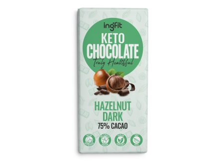 Ingfit Premium Sugar Free Dark Chocolate with Hazelnut Cacao 95g on Sale