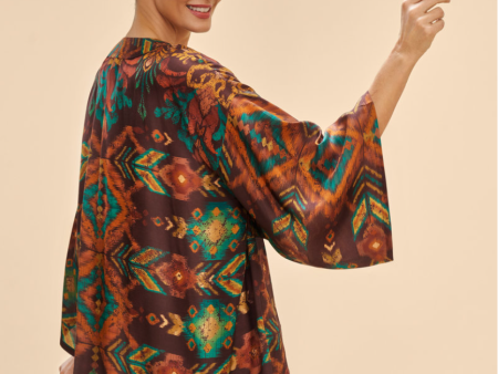 Chocolate Ikat - Kimono Jacket Online Hot Sale