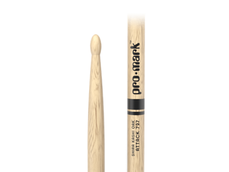 Promark Classic Attack 727 Shira Kashi Oak Drumstick, Oval Wood Tip Online Hot Sale