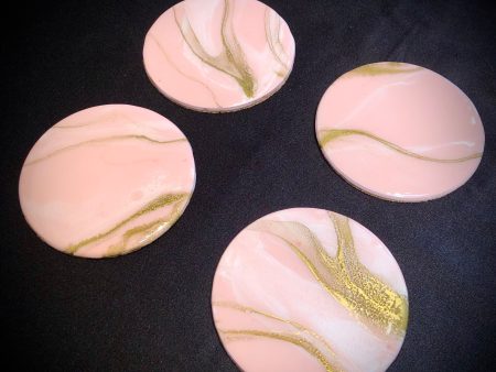 Luxe Resin Coaster - Blush Pink Gold Online