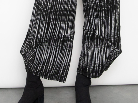 Contrast Print Lantern Pant - Black Online