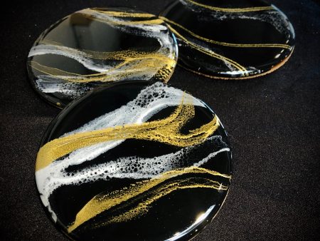 Luxe Resin Coaster - Black Gold Sale