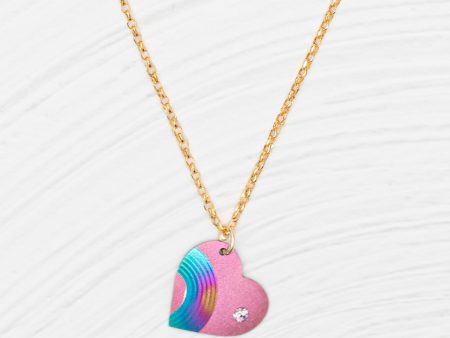 Rainbow Heart Necklace for Kids Hot on Sale