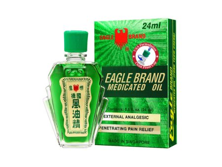 Eagle Brand Green Medicated Oil 0.8oz 24ml 12 pcs pack, 12 packs case Fashion