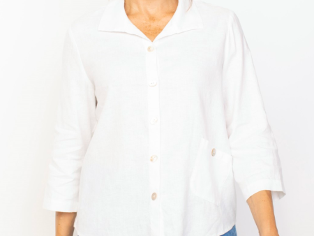 Classic Linen Shaped Shirt - White (Only XXL Left) Online Hot Sale