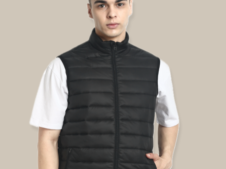 Hummel Venne Men Black Sleeveless Bomber Jacket Online Hot Sale