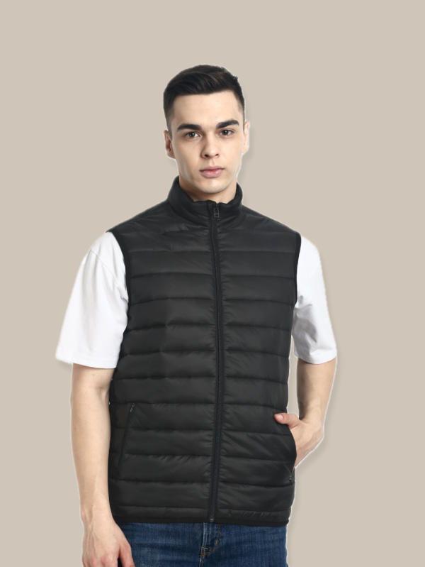 Hummel Venne Men Black Sleeveless Bomber Jacket Online Hot Sale