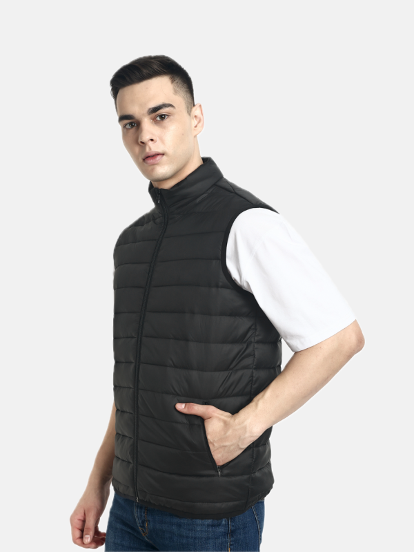 Hummel Venne Men Black Sleeveless Bomber Jacket Online Hot Sale