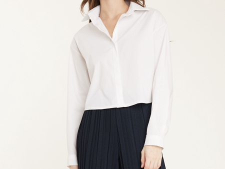 Cropped Poplin Cotton Blouse Online