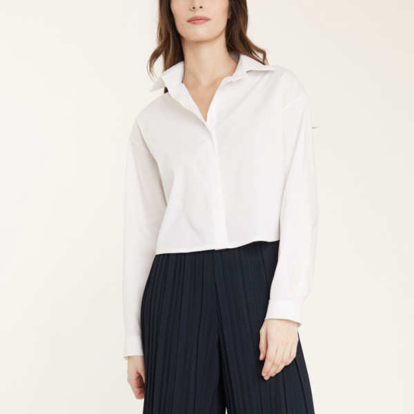 Cropped Poplin Cotton Blouse Online