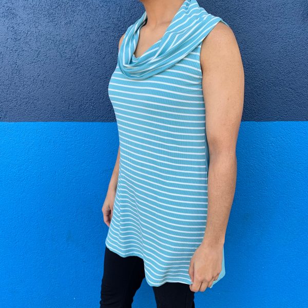 Aquatic Stripe Sleeveless Tunic w  Pockets Supply