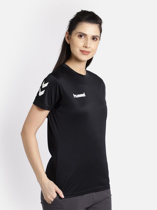 Core Round Neck Half Sleeve Solid Regular fit Polyester T-shirt for Women Comfortable Breathable Fabric Stretchable for Everyday Use Ideal for Yoga Training Gym Running or Performance Fashion