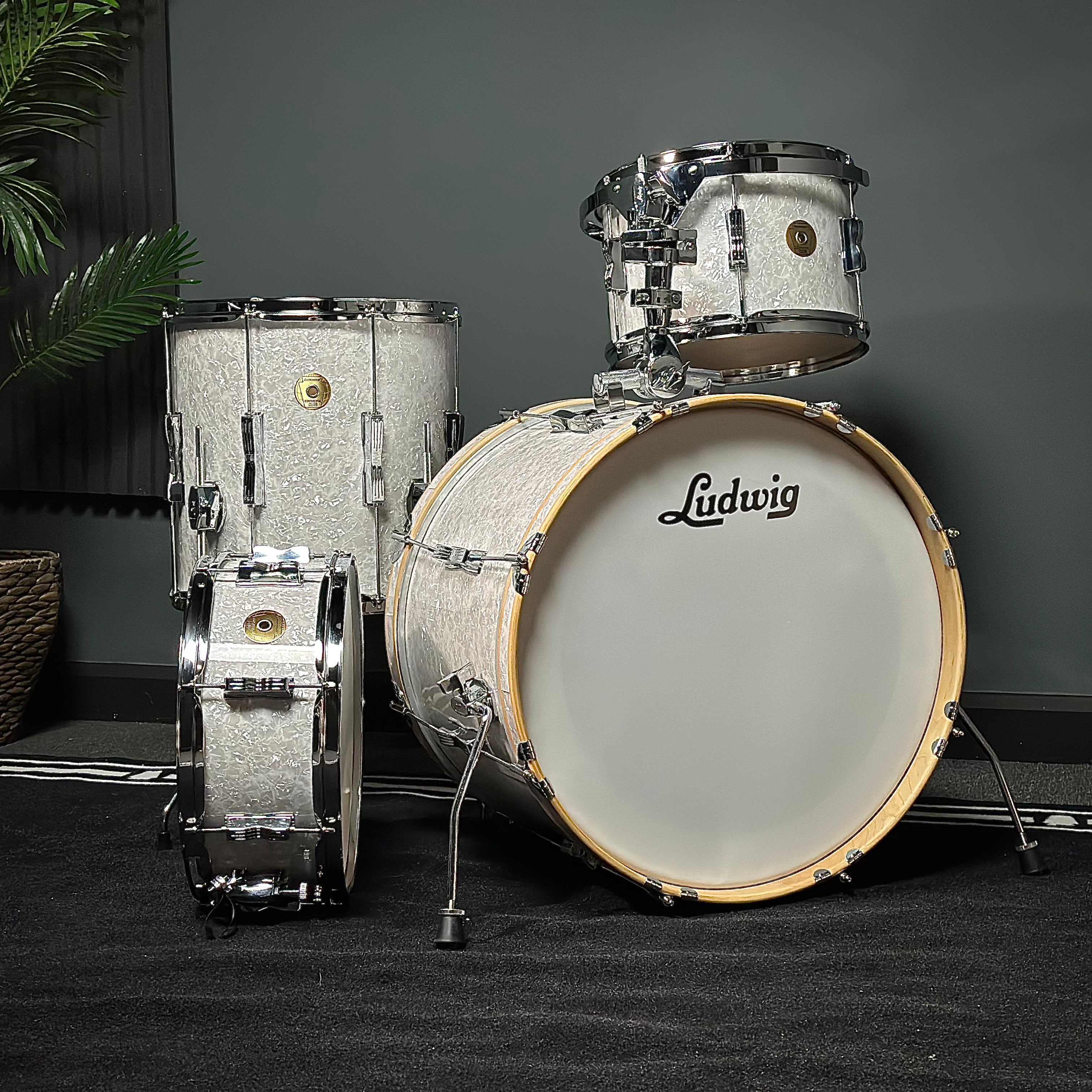 LUDWIG CONTINENTAL CLUB 20IN 4PC SHELL PACK – WHITE MARINE PEARL For Cheap