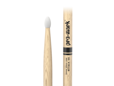 Promark Classic Attack 5A Shira Kashi Oak Drumstick, Oval Nylon Tip Online now