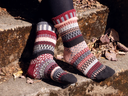 Crew Socks (Wool) - Rosewood Hot on Sale