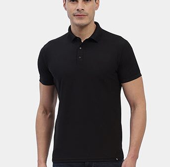 Hummel Men Black Swift Sports Polo Collar Tshirt For Discount