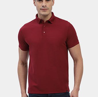 Hummel Men Maroon Swift Sports Polo Collar Tshirt on Sale