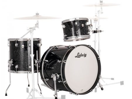 Ludwig Neusonic 3pc Shell Pack, Ebony Pearl Hot on Sale