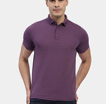 Hummel Men Purple Swift Sports Polo Collar Tshirt on Sale