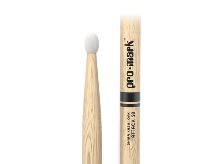 Promark Classic Attack 2B Shira Kashi Oak Drumstick,, Oval Nylon Tip on Sale