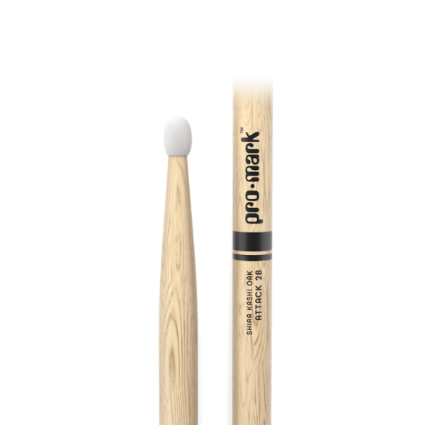 Promark Classic Attack 2B Shira Kashi Oak Drumstick,, Oval Nylon Tip on Sale