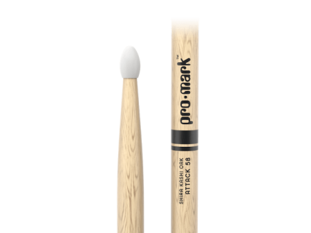 Promark Classic Attack 5B Shira Kashi Oak Drumstick, Oval Nylon Tip For Discount