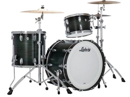 Ludwig Classic Oak 3pc Drum Set Green Burst FAB 22 13 16 Hot on Sale