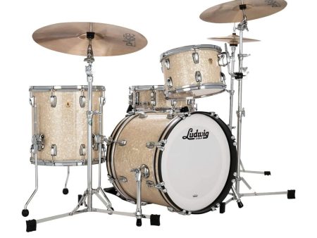 Ludwig Classic Maple Drum Kit Shell Pack, Vintage White Marine For Sale