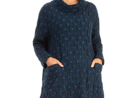 Cowl Neck Textured Linen Blend Tunic Cheap