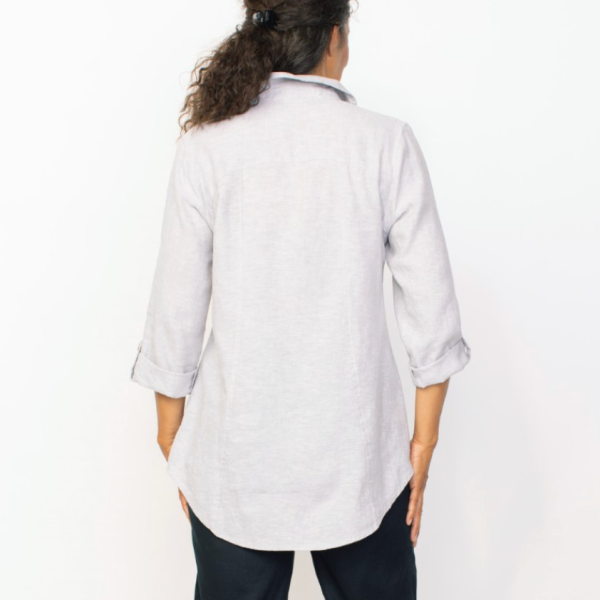 Classic Linen Shaped Shirt - Gull (Only XXL Left) Cheap