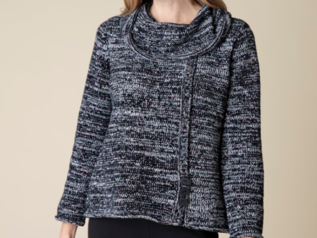 Chenille Button Detail Cowl Pullover Online Hot Sale