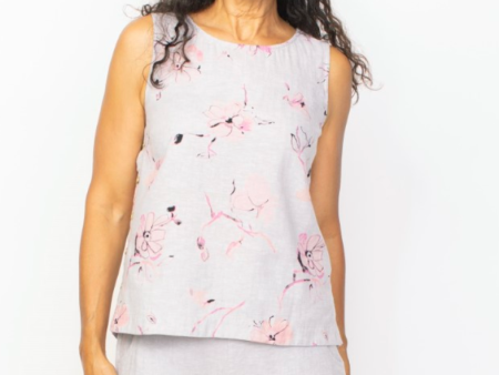 Side Button Tank - Parisian Floral Gull (Only XXL Left) For Sale