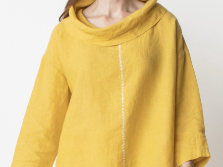 Stay Centered Cowl Neck - Marigold w  Hand Stitch (Only S Left) Online