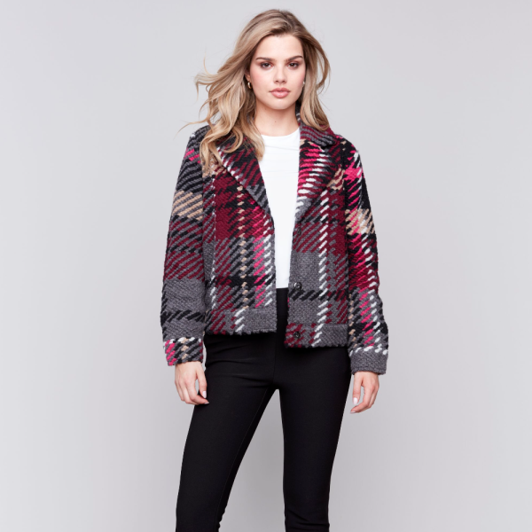 Shortie Wool Plaid Jacket For Sale