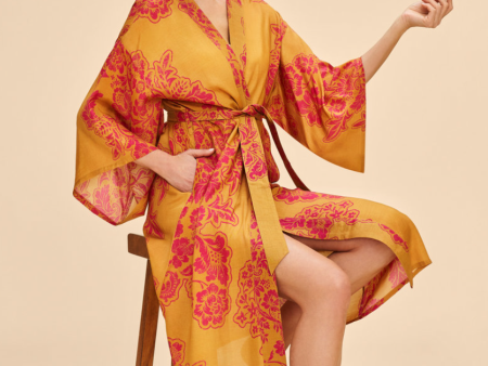 Mustard Tapestry - Long Kimono For Sale