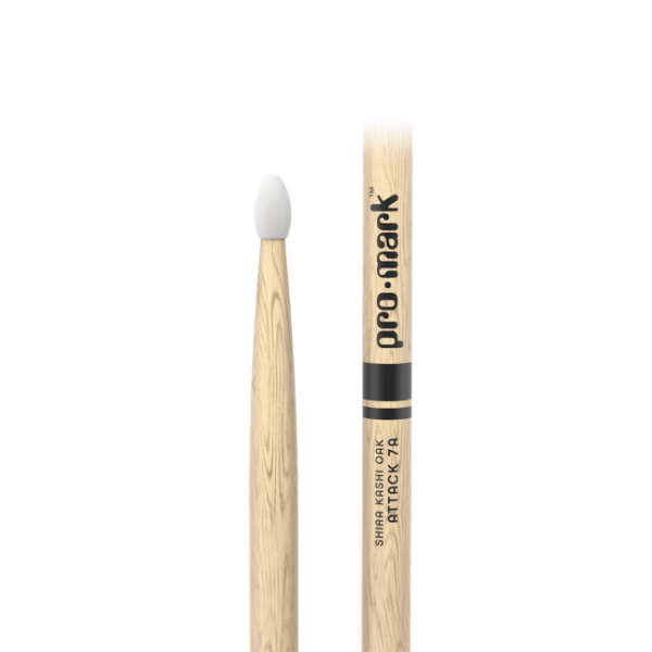 Promark Classic Attack 7A Shira Kashi Oak Drumstick, Oval Nylon Tip Discount