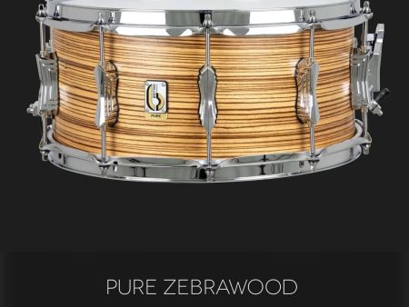 British Drum Company Founders Reserve Pure Series Snare Drum Zebrawood 14x6.5  Online Sale