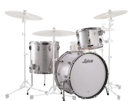 Ludwig Classic Maple Drum Kit Shell Pack, Silver Sparkle For Sale