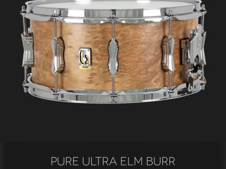 British Drum Company Founders Reserve Pure Series Snare Drum Elm Burr 14x6.5  Discount