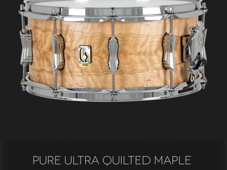 British Drum Company Founders Reserve Pure Series Snare Drum Quilted Maple 14x6.5  Sale