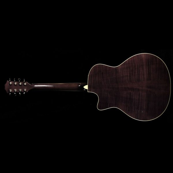 Taylor Custom Shop Grand Symphony Baritone 8-String Acoustic-Electric Guitar Sitka Spruce and Flame Maple Charcoal Black Supply