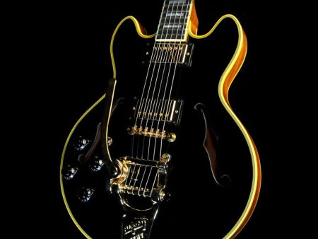 Used Gibson Custom Shop CS-356 Left-Handed Electric Guitar Ebony Top Natural Back Fashion