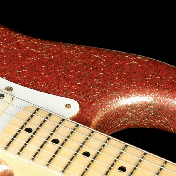 Fender Custom Shop 1957 Stratocaster Heavy Relic Gold Sparkle over Red Base For Sale