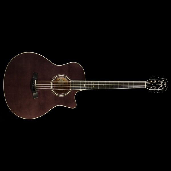 Taylor Custom Shop Grand Symphony Baritone 8-String Acoustic-Electric Guitar Sitka Spruce and Flame Maple Charcoal Black Supply