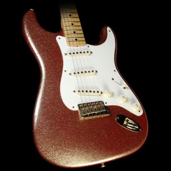 Fender Custom Shop 1957 Stratocaster Heavy Relic Gold Sparkle over Red Base For Sale